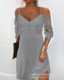 Zingj Women's Dress Lace Splicing Casual Dress LZS4904DA1
