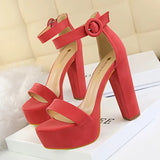 Zingj Thick Heel Super Skinny High Heels Sexy Nightclub Women's Shoes Waterproof Table Open Toe