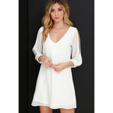 Beach Cami Summer Shirt Dress Women Casual Double V Neck Casual Shift Dresses Sexy Long Sleeve Vacation Midi
