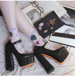 Onlymaker Women Pumps Mary-Jane Platform Black Pink Chunky 16CM High Heels Ankle Strap Dress Party Hoof Heel Plus Size