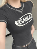 Stitched Short Sleeve Logo Graphic Tee- Outfit
