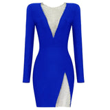 New Arrival Bandage Dresses Black Long Sleeve O Neck Long Sleeve Beading Sexy Party Club Celebrity Elegant Women