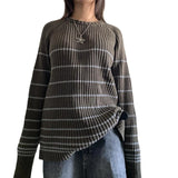 Striped Ribbed Pullover Knit SweaterOutfit