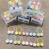 Packed Girls Cute Colorful Ball Heart Rabbit Scrunchie Kids Ponytail Holder Elastic Hair Band Fashion Hair
