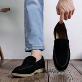 Zingj New Shallow Mouth Loafers Male Fur A Foot Pedal Small Leather Shoes Frosted Flat Sole Foot Shoes