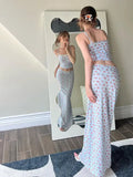 2024Ins Fashion Small Fresh Flower Print Sling Small Vest Top Dress