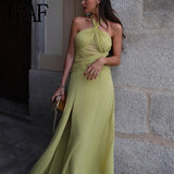 Halter Long Dress Women Summer Backless Dress Woman Off Shoulder Elegant Party Dresses For Women 2023 Sexy Evening