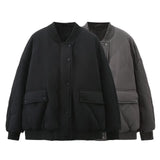 / Winter 2025 New Women's Washed Cotton Jacket Loose Pocket Pilot