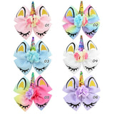 High Quality Bow With Cute Ear Design Hair Clip Ribbon Bow With Unicorn Horn Hair Accessories