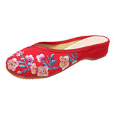 Zingj Summer National Wind Contrast Color Hot Diamond Embroidered Bag Toe Round Head Outside Wear Cool Slippers Women's