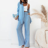 Women's Casual Pure Color Lotus Leaf Side Shorts Shirt Fashion Set Women's