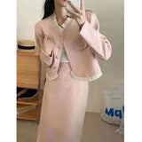 Korean Drama Floral Two Piece Dress Set Career Stylish 2023 Autumn New Neutral Mature Ins Style Women Office Fashion
