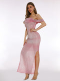 Women's Sexy Out-To-Shoulder Chest Clairvoyant Dress Dress Dress Dress
