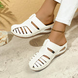 Casual Women's Slopes And New Sandals Women's Round Head Hollow Summer Bun With Cool