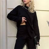 2022 Blue Turtleneck Loose Knitted Sweater Top Women Long Sleeve Jumper Autumn Winter Basic Oversized Casual