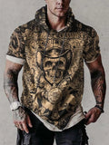 Male Short Sleeve Pullover Streetwear 2022 Summer Casual Loose Hoodies Sweatshirt For Men Fashion Pattern Print Hooded