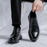 2025 Men's Business Dress British Style Leather Shoes Dress Groom's Wedding Shoes Derby Shoes