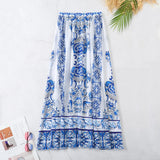 Blast Breast High-Waisted Split Swimsuit Women 2025 New Bikini Two Sets Of Lotus Edges INS Retro Print