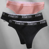 3PCS/Set M-XL Women's Thong Cotton Female Underpants Letter Waist Underwear Sexy Women's Panties Lingerie Thongs