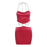 2025 Women's New Hanging Neck-Deck Small Waist Sexy Hip Skirt