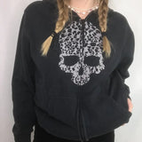 Female Sweatshirt Harajuku Oversized Hoodies 90s Vintage Women E-girl Gothic Clothes Streetwear Autumn Zip Up Coat