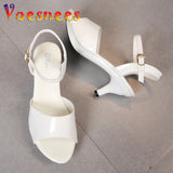 Voesnees Sandals Women Shoes Size 43 Thin Heels Summer Naked Color Peep Toe High Heels Sexy Nightclub Party Slides Heels