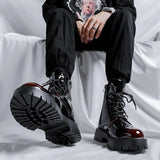 2025 New Youth Round Head, High Help, Low Heel Overalls Trend Big Head Martin
