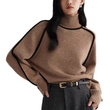 Maillard Autumn Winter Stripes Thin Leisure Loose Set Knitted Lazy Wind