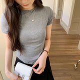 Sense, Shoulder Slimming, Slim, Short-Sleeved T-Shirt Women's Summer 2024 New Fashionable And Fashionable Short-Style