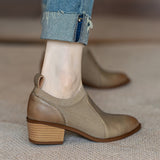 Zingj Heel Naked Boots Women 2023 Commuter Pointed Stitching With A Retro Deep Foot Pedal Women's