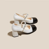Mary Jane Shoes Women's 2025 New French Brueled Sheight Single-Shoe With Skirt