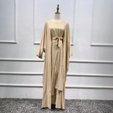 Cotton Blend Cool Solid Color Three-piece