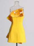2025 New Fashion Sexy Solid Color Bow Splicing High-End Sense Slimming Bra Dress Dress
