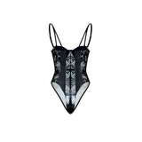 2025 New Hot-Selling Sexy Lace Splicing Niche Street Spice Girl Onesie In
