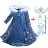 Winter Dress New Queen Halloween Costume For Kids Cosplay Dresses Princess disfraz carnaval vestido de festa