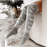 Zingj And Winter Christmas Snow Snow Elk Long Tube Knitting Over The Knee Pile Pile Socks Female