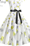 Print Halloween Women 2023 Summer O Neck Short Sleeve Party Robe Femme Elegant Vintage