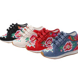 Zingj Shoes / Velvet Travel Canvas Embroidered Cloth Shoes Women's Casual Shoes High Heel Sports