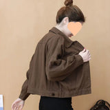 Zingj Autumn Casual Coat Female Autumn Versatile Thin 2024 New Loose Show Thin Korean Version Of The Tooling Jacket Tide-Outfit