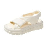 2025 New Fashion Cross-Platform Sandals Women's Simple Solid Color Trend Light Casual Beach