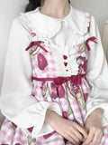 Button Up Shirt Women Lolita Blouse Ladies Doll Collar Long Sleeve Japanese Soft Girl Loose Jk Autumn Chemise