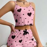 Hot Sales Of Women's Homewear Love Print Slings Casual Pits Can Wear Women's