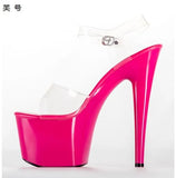 2021 Summer Platform Sandals Women Sexy PVC Transparent Slim Ultra High Heels 17CM Shoes Women Sandale Female Pole Dancing