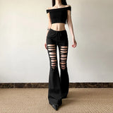 New Women's Hottie Fashion Crack Hollow Design Bow Tie Strap To Repair Micro-Trumpet