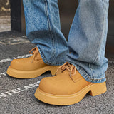 Zingj Thick Bottom Small Leather Shoes Male Fashion Joker College Style Happy Shoes Web Celebrity Belt Niche Ins Tide
