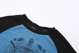 Punk Print Raglan Short Sleeve Crop TopOutfit