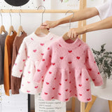 Winter Imitation Mink Fleece Sweater Princess Dress Baby Knit Sweater Baby Winter Foreign Style Hedging