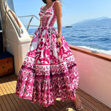 Spot 2025 Spring And Summer New Female Fashion Temperament Large Long Print Halenders