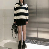 80's Downtown Girl Striped SweaterOutfit
