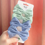 Cute Solid Bowknots Hair Clips For Baby Girls Safty Boutique Hairpins Handmade Barrettes Headwear Kids Hair